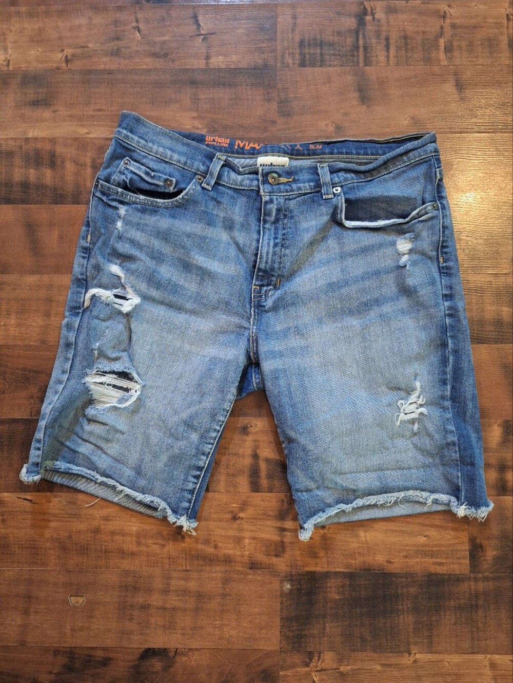 [[Urban Pipeline]] Light Blue Relaxed Distressed Jean Shorts